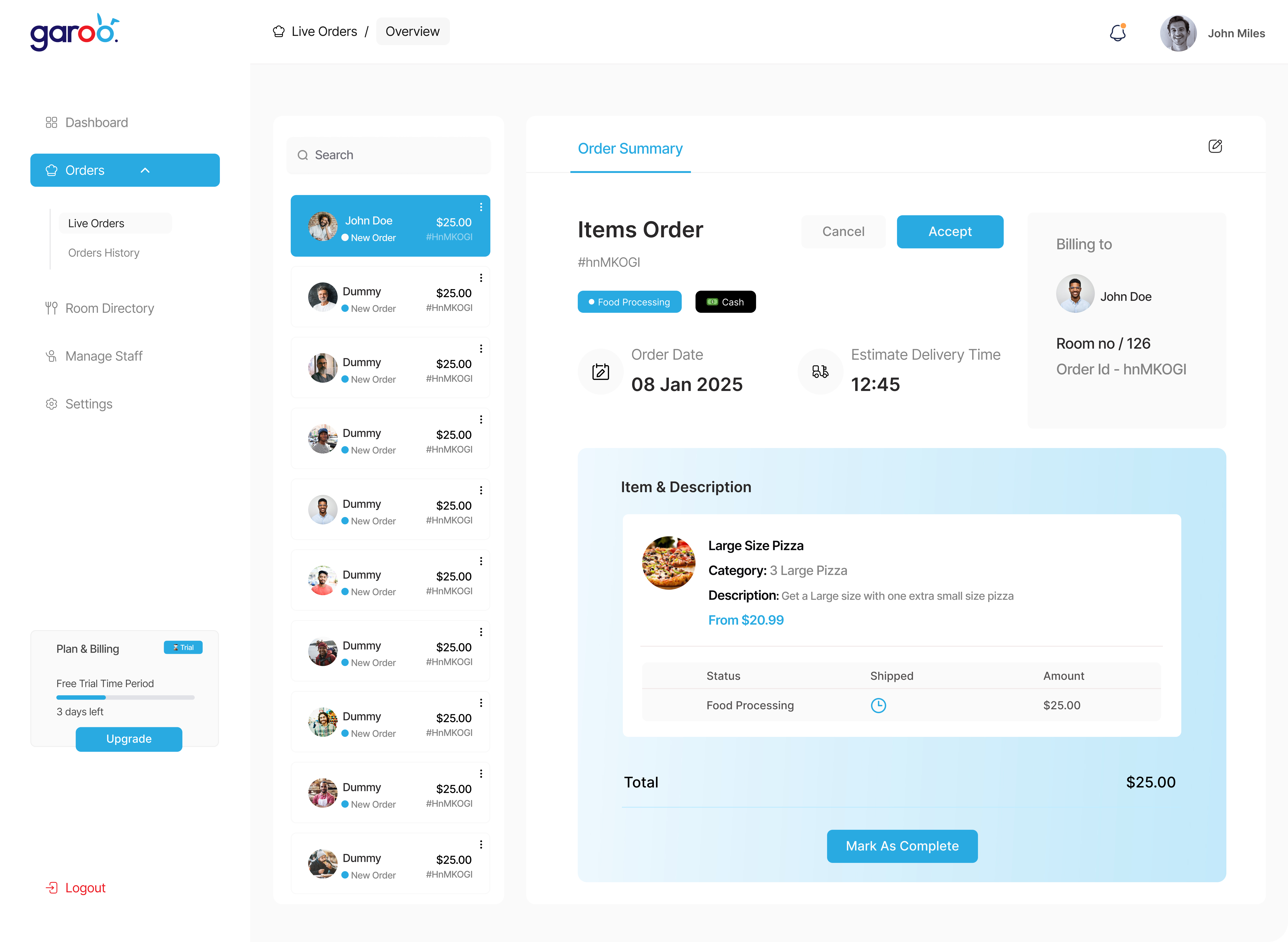 Hotel management system preview